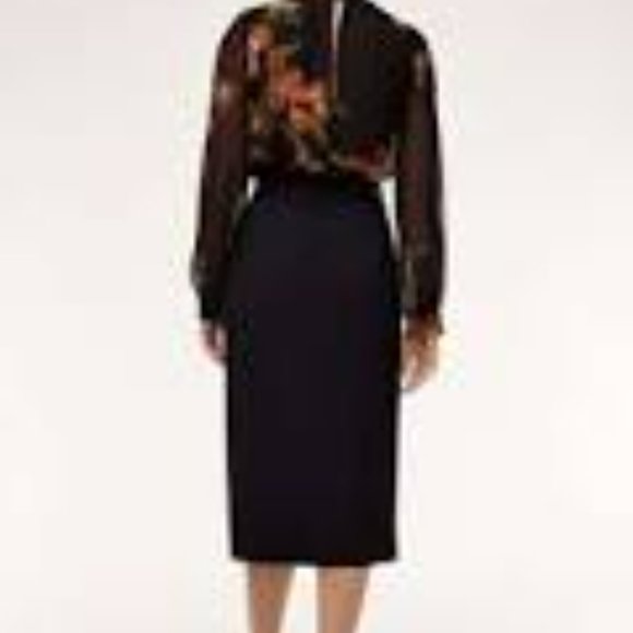 Aritzia WILFRED Jallade Skirt Black Size 10 - Picture 2 of 7